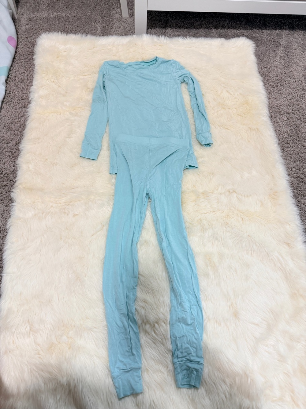 Little Sleepies Light Blue Solid Kids Pajama Set size 5/6